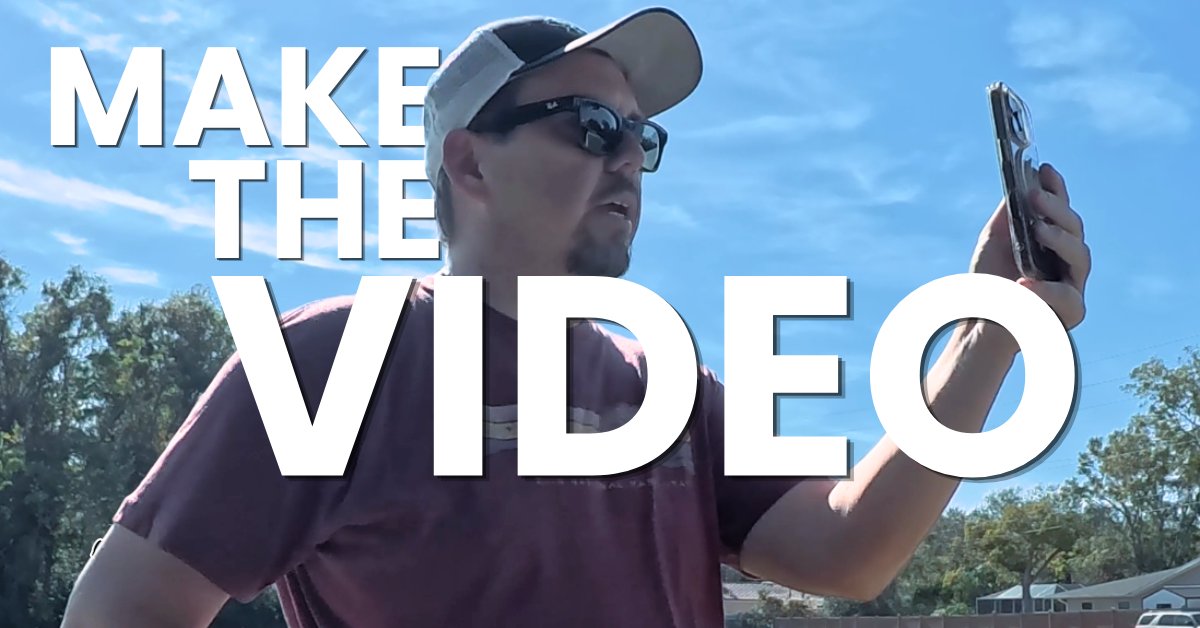 Dennis Poulette filming a business video for Click It Media in Tampa Bay